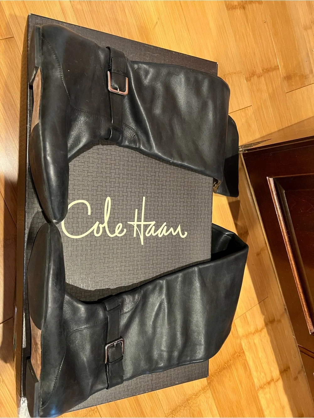 Cole Haan Black Leather Over-the-Knee Boots